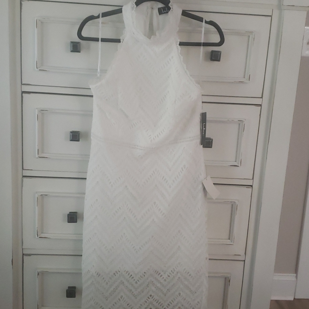 Lulus High neck lace midi dress